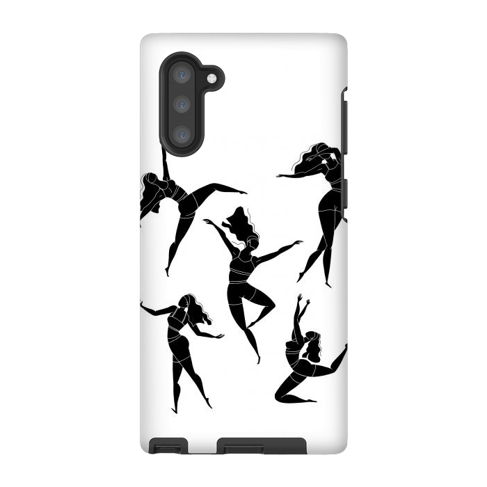 Galaxy Note 10 StrongFit Dance Girl Black and White by Jelena Obradovic