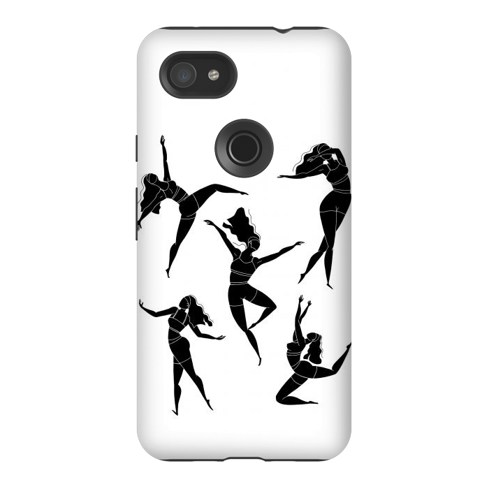 Pixel 3AXL StrongFit Dance Girl Black and White by Jelena Obradovic