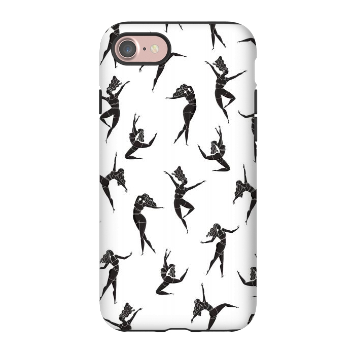iPhone 7 StrongFit Dance Girl Pattern Black and White by Jelena Obradovic