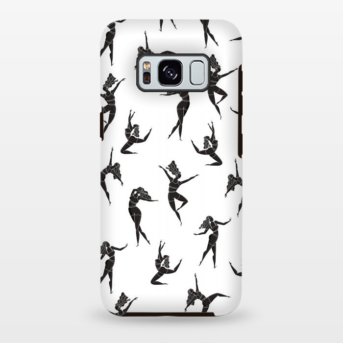 Galaxy S8 plus StrongFit Dance Girl Pattern Black and White by Jelena Obradovic