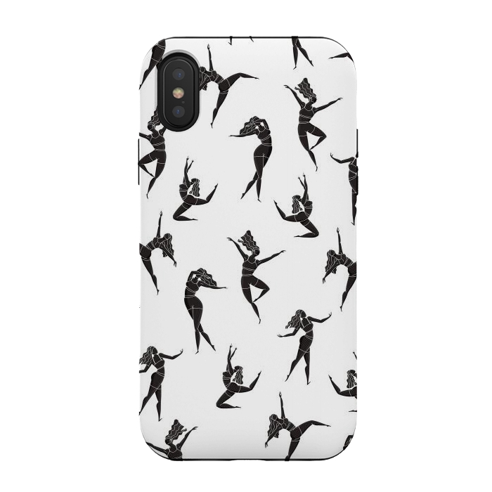 iPhone Xs / X StrongFit Dance Girl Pattern Black and White by Jelena Obradovic