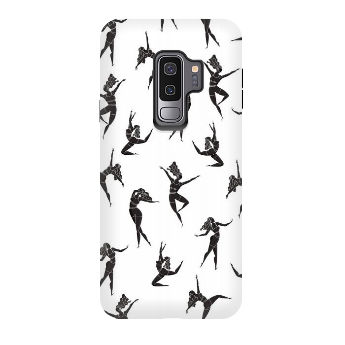 Galaxy S9 plus StrongFit Dance Girl Pattern Black and White by Jelena Obradovic