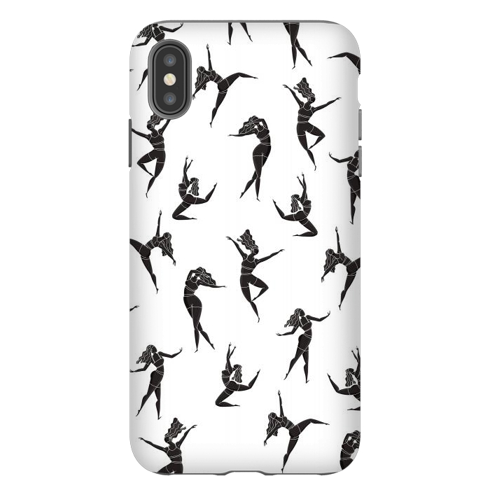 iPhone Xs Max StrongFit Dance Girl Pattern Black and White by Jelena Obradovic