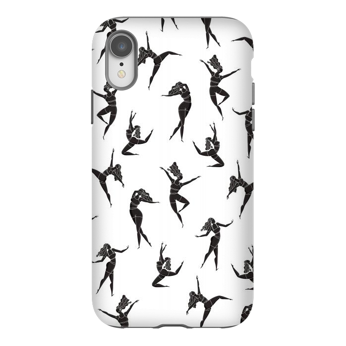 iPhone Xr StrongFit Dance Girl Pattern Black and White by Jelena Obradovic