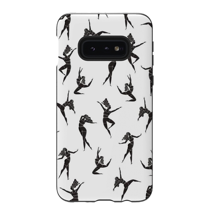 Galaxy S10e StrongFit Dance Girl Pattern Black and White by Jelena Obradovic