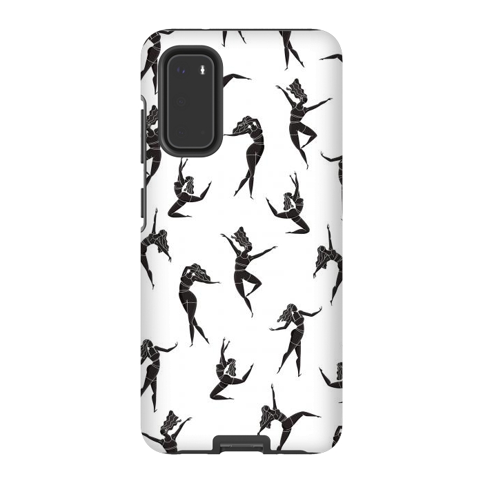 Galaxy S20 StrongFit Dance Girl Pattern Black and White by Jelena Obradovic