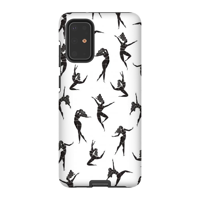 Galaxy S20 Plus StrongFit Dance Girl Pattern Black and White by Jelena Obradovic