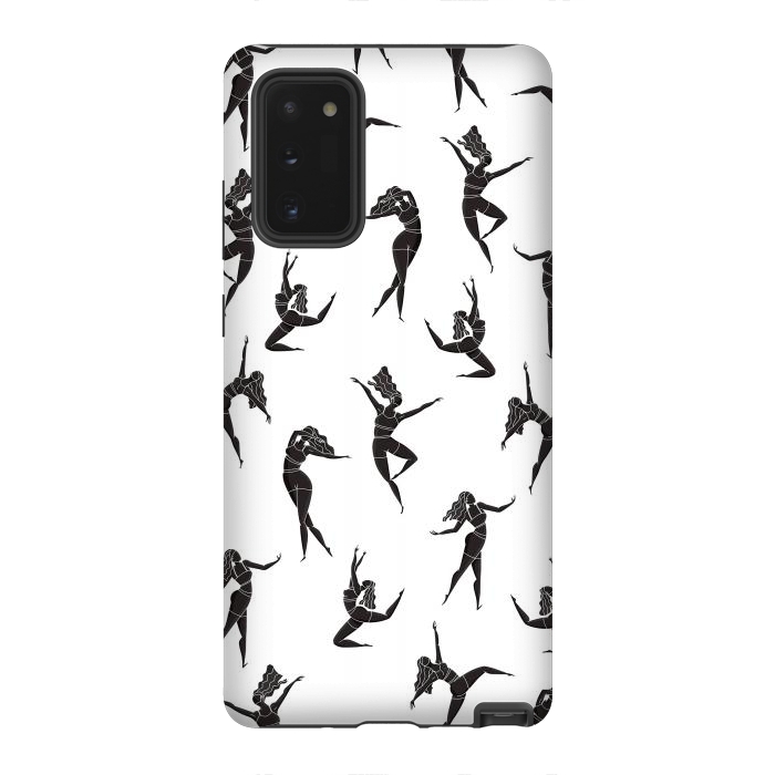 Galaxy Note 20 StrongFit Dance Girl Pattern Black and White by Jelena Obradovic
