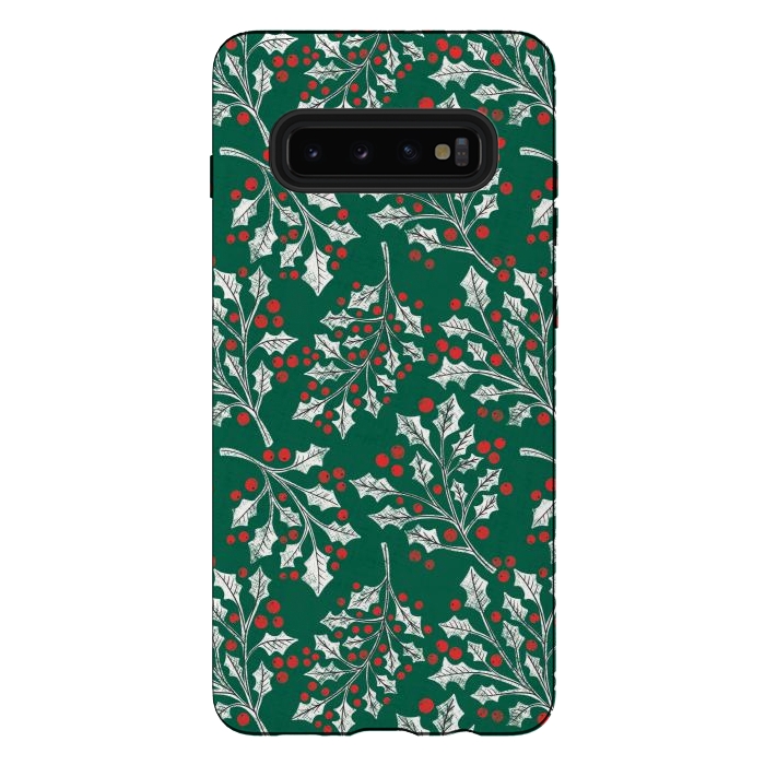 Galaxy S10 plus StrongFit Boughs of Holly by Noonday Design