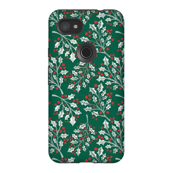 Pixel 3AXL StrongFit Boughs of Holly by Noonday Design