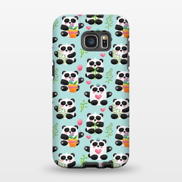 Galaxy S7 EDGE StrongFit Chubby Playful Pandas by Noonday Design