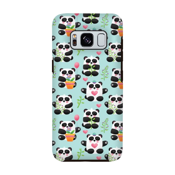 Galaxy S8 StrongFit Chubby Playful Pandas by Noonday Design