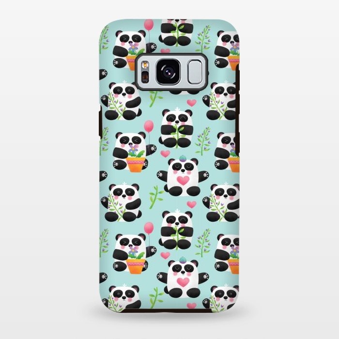 Galaxy S8 plus StrongFit Chubby Playful Pandas by Noonday Design