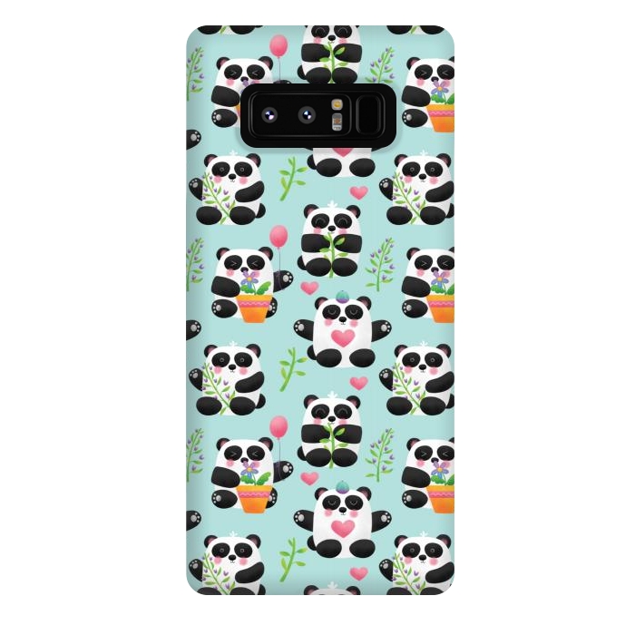 Galaxy Note 8 StrongFit Chubby Playful Pandas by Noonday Design