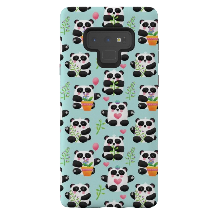 Galaxy Note 9 StrongFit Chubby Playful Pandas by Noonday Design