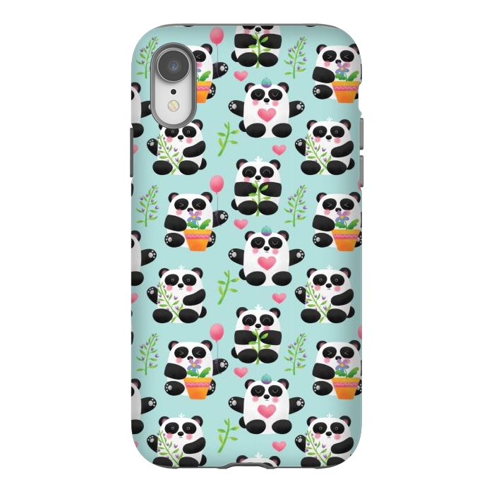 iPhone Xr StrongFit Chubby Playful Pandas by Noonday Design