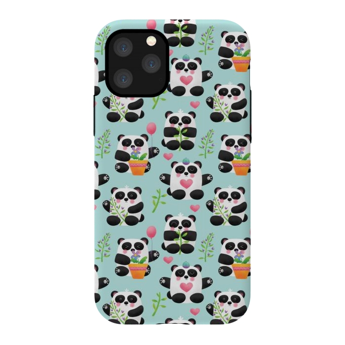 iPhone 11 Pro StrongFit Chubby Playful Pandas by Noonday Design