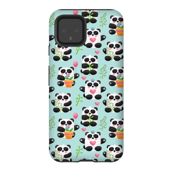 Pixel 4 StrongFit Chubby Playful Pandas by Noonday Design