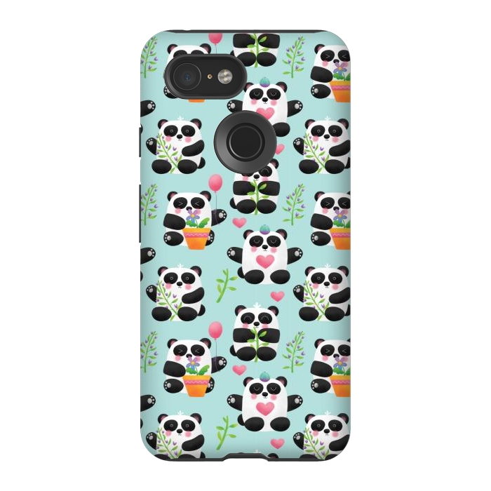 Pixel 3 StrongFit Chubby Playful Pandas by Noonday Design