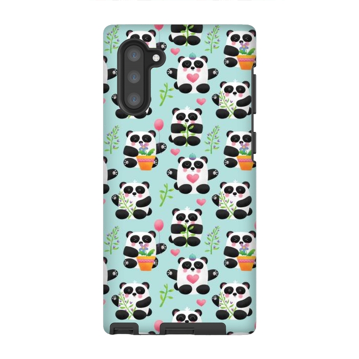 Galaxy Note 10 StrongFit Chubby Playful Pandas by Noonday Design