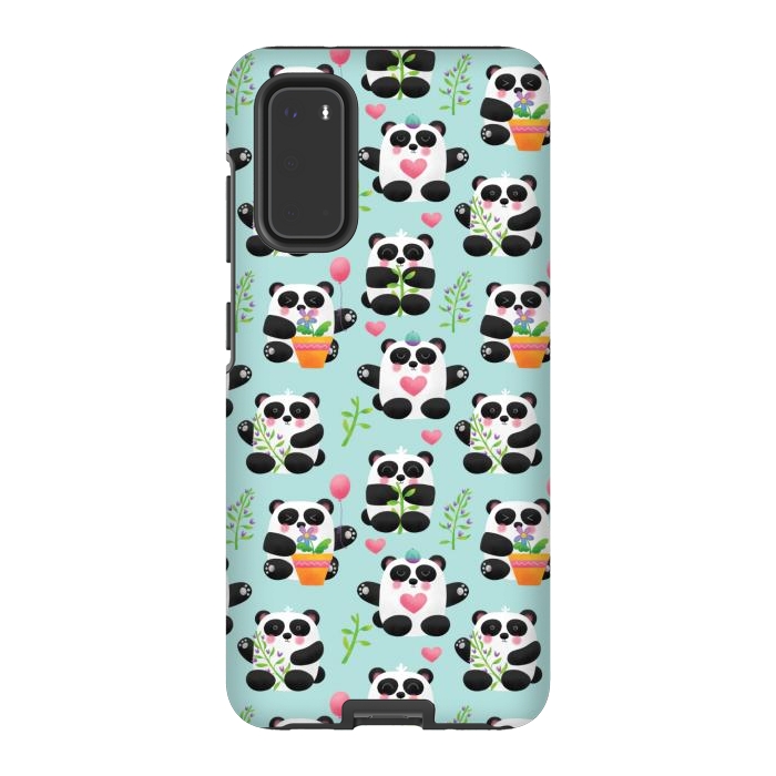 Galaxy S20 StrongFit Chubby Playful Pandas by Noonday Design