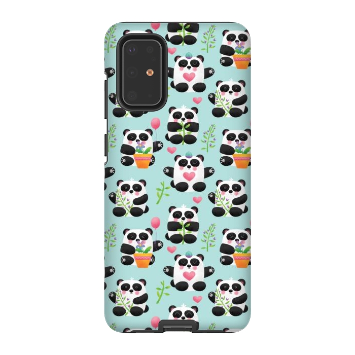 Galaxy S20 Plus StrongFit Chubby Playful Pandas by Noonday Design