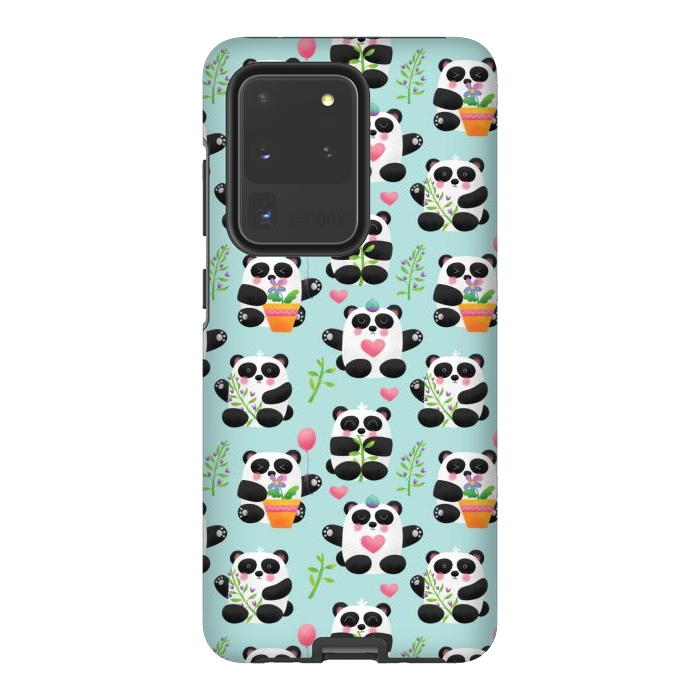 Galaxy S20 Ultra StrongFit Chubby Playful Pandas by Noonday Design