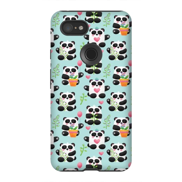 Pixel 3XL StrongFit Chubby Playful Pandas by Noonday Design
