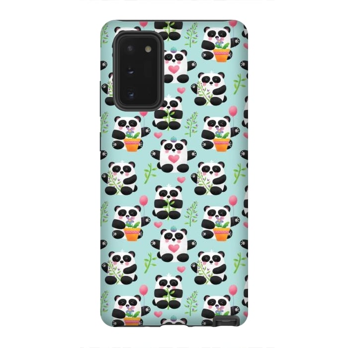 Galaxy Note 20 StrongFit Chubby Playful Pandas by Noonday Design