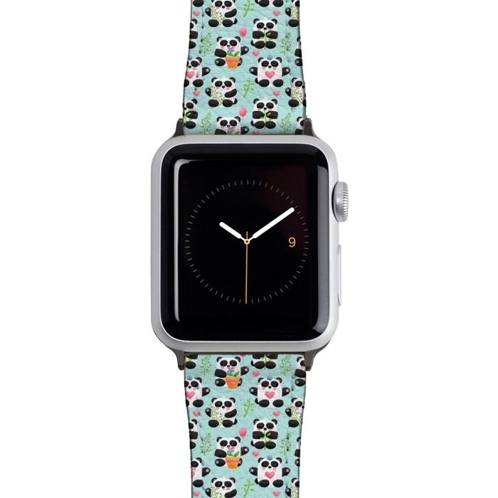 Watch 38mm / 40mm Strap PU leather Chubby Playful Pandas by Noonday Design
