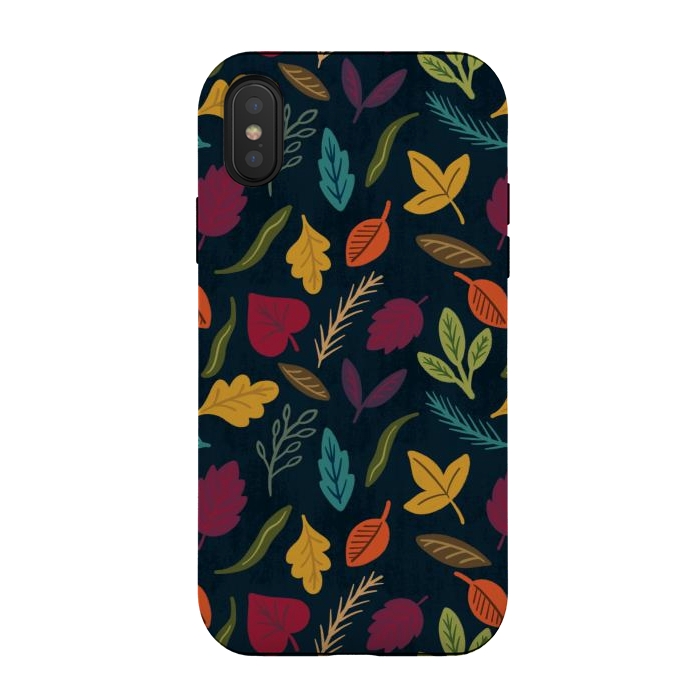 iPhone Xs / X StrongFit Bold and Colorful Fall Leaves by Noonday Design