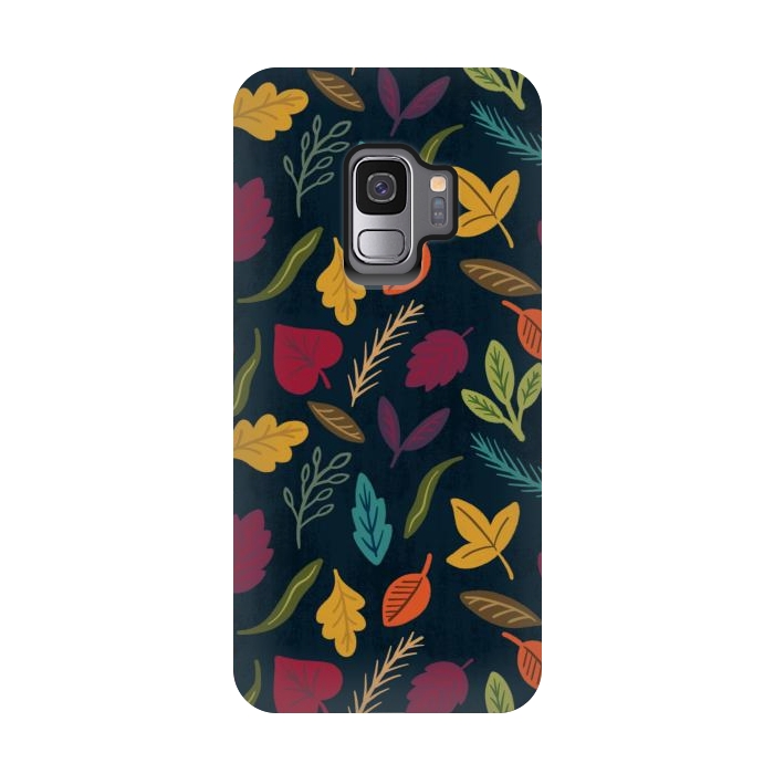 Galaxy S9 StrongFit Bold and Colorful Fall Leaves by Noonday Design