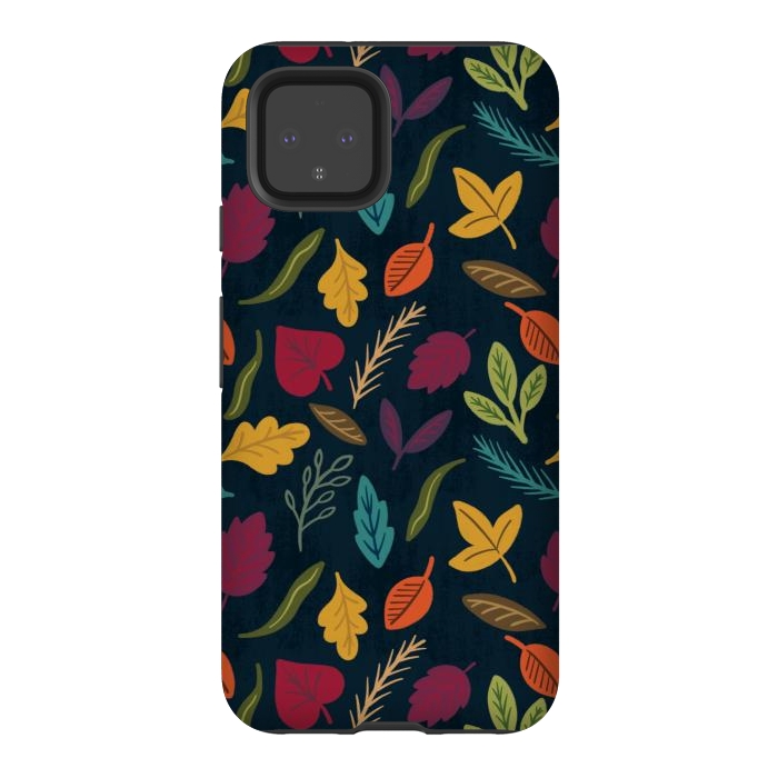 Pixel 4 StrongFit Bold and Colorful Fall Leaves by Noonday Design