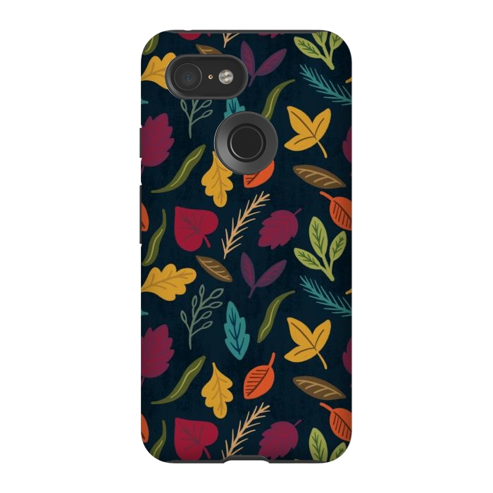 Pixel 3 StrongFit Bold and Colorful Fall Leaves by Noonday Design