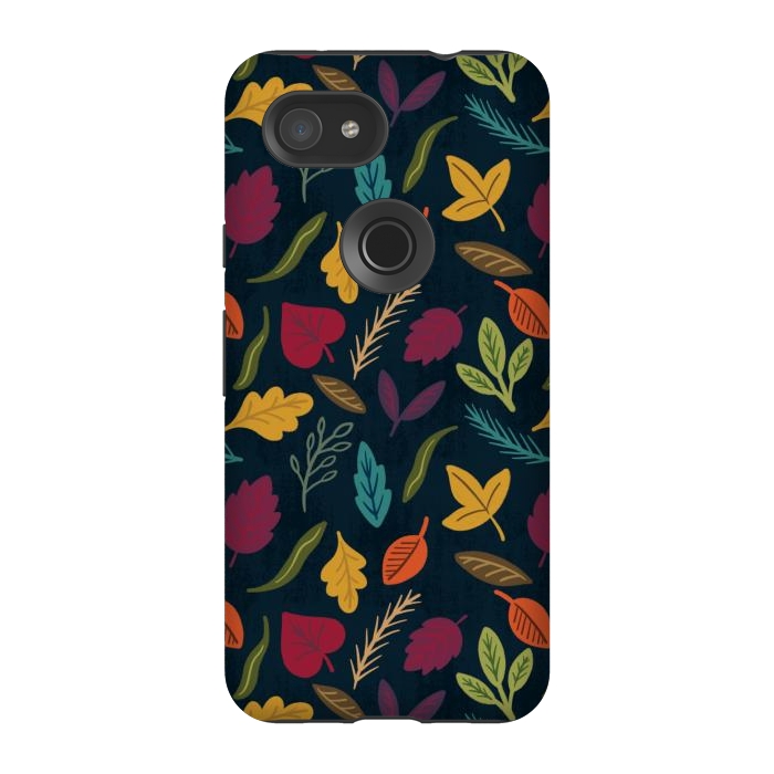 Pixel 3A StrongFit Bold and Colorful Fall Leaves by Noonday Design