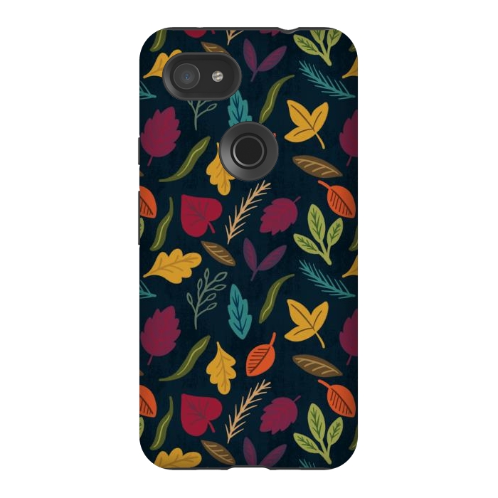 Pixel 3AXL StrongFit Bold and Colorful Fall Leaves by Noonday Design