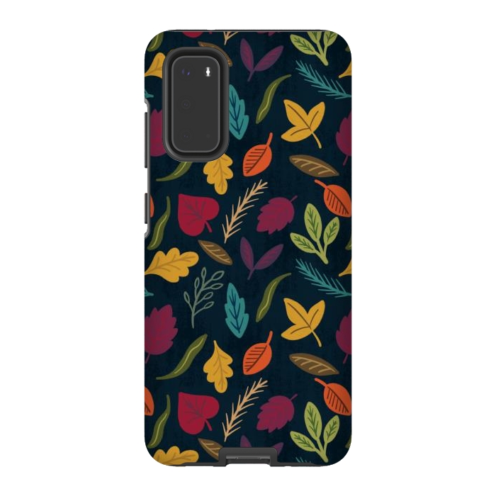 Galaxy S20 StrongFit Bold and Colorful Fall Leaves by Noonday Design