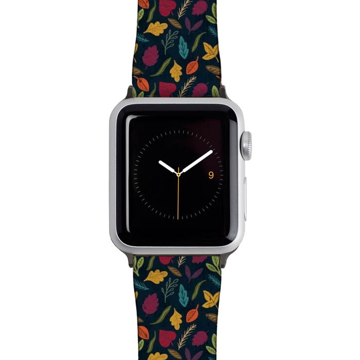 Watch 38mm / 40mm Strap PU leather Bold and Colorful Fall Leaves by Noonday Design