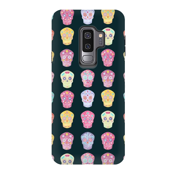 Galaxy S9 plus StrongFit Day of the Dead Mexican Sugar Skulls by Nic Squirrell