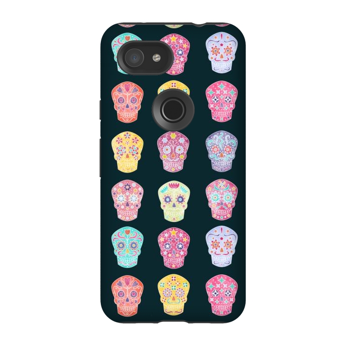 Pixel 3A StrongFit Day of the Dead Mexican Sugar Skulls by Nic Squirrell