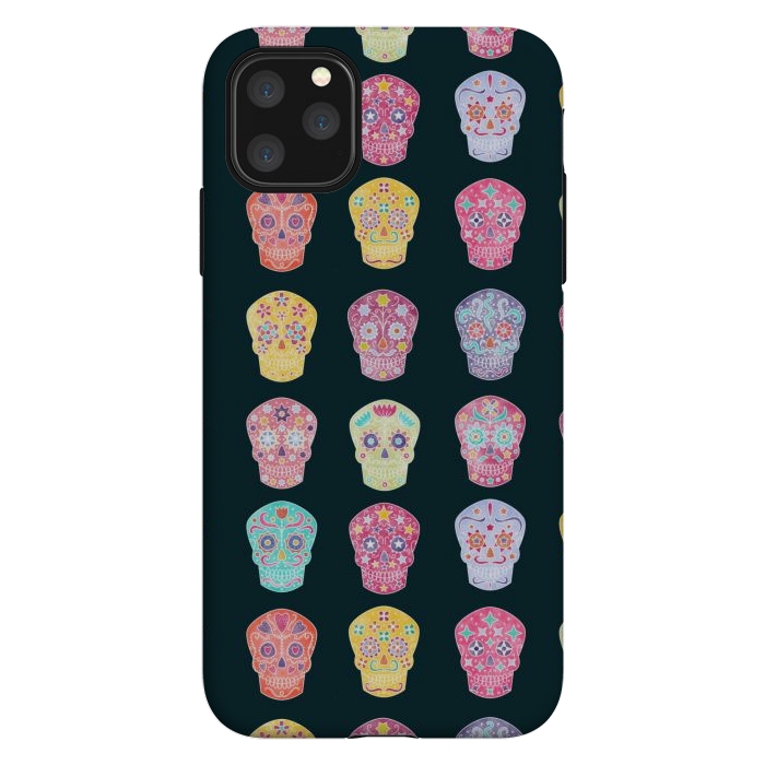 iPhone 11 Pro Max StrongFit Day of the Dead Mexican Sugar Skulls by Nic Squirrell