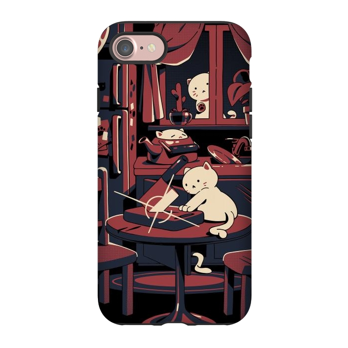 iPhone 7 StrongFit Haunted by cats by Ilustrata