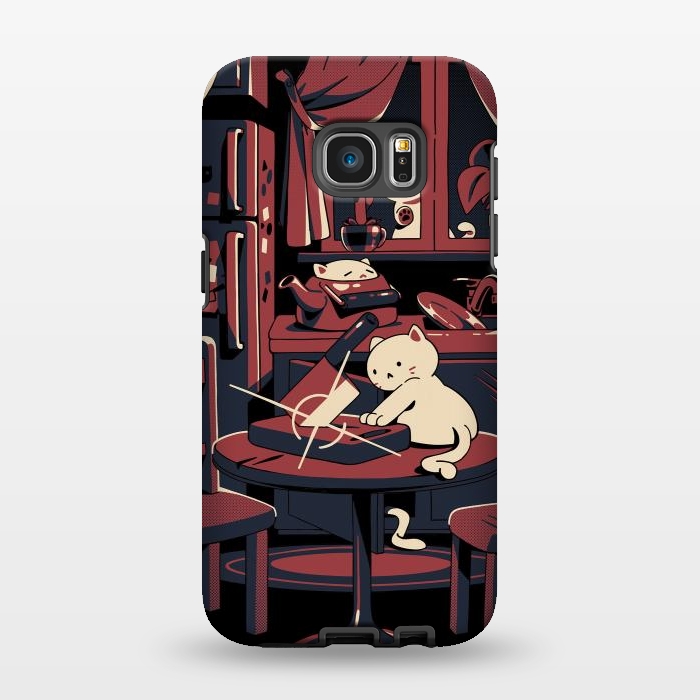 Galaxy S7 EDGE StrongFit Haunted by cats by Ilustrata