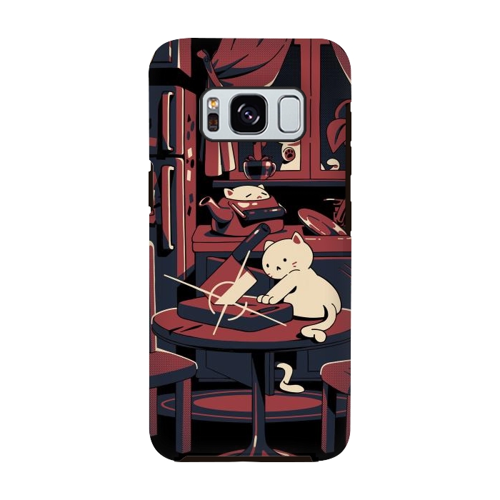 Galaxy S8 StrongFit Haunted by cats by Ilustrata