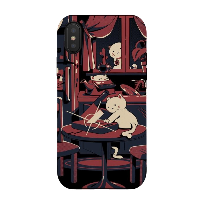 iPhone Xs / X StrongFit Haunted by cats by Ilustrata