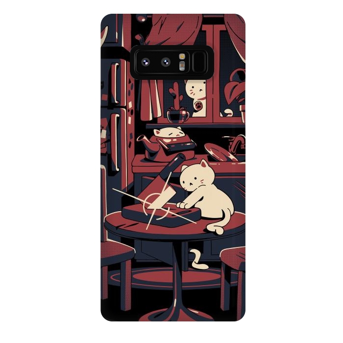 Galaxy Note 8 StrongFit Haunted by cats by Ilustrata