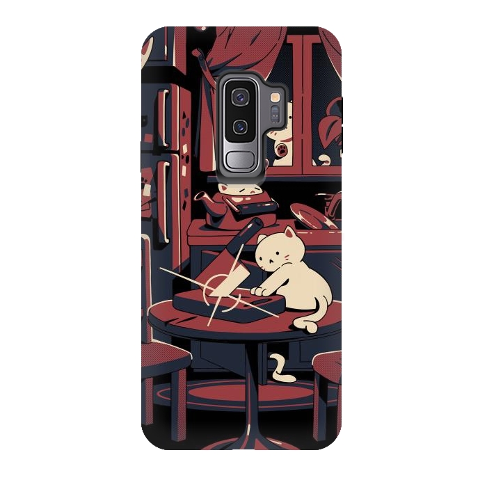 Galaxy S9 plus StrongFit Haunted by cats by Ilustrata
