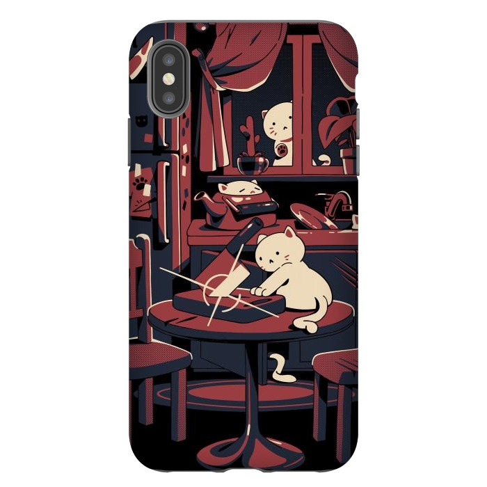 iPhone Xs Max StrongFit Haunted by cats by Ilustrata
