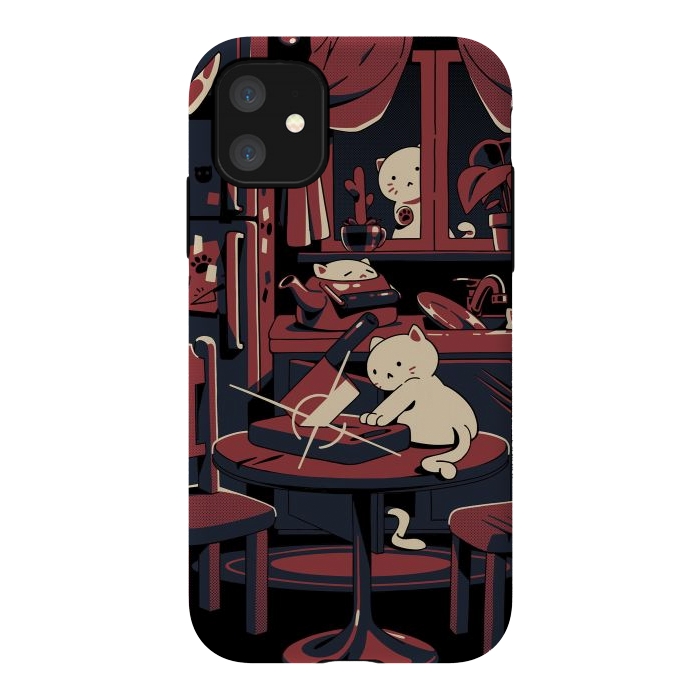 iPhone 11 StrongFit Haunted by cats by Ilustrata