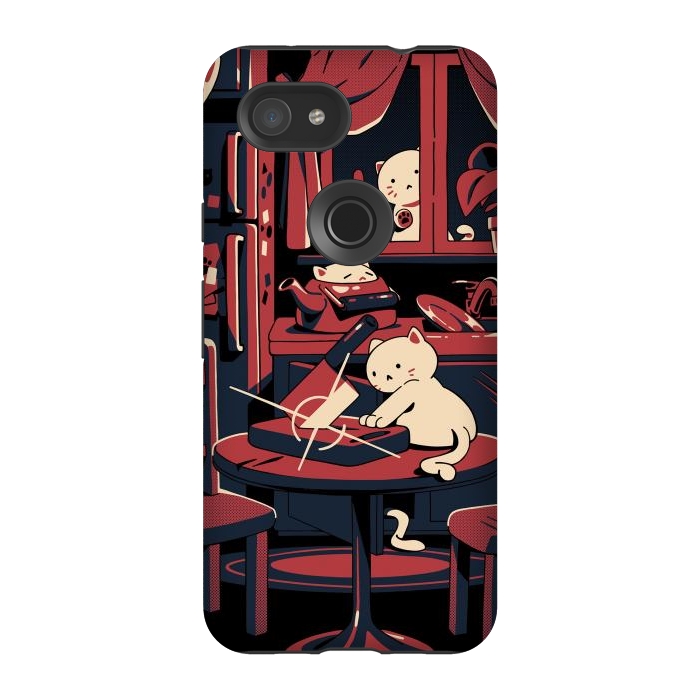 Pixel 3A StrongFit Haunted by cats by Ilustrata
